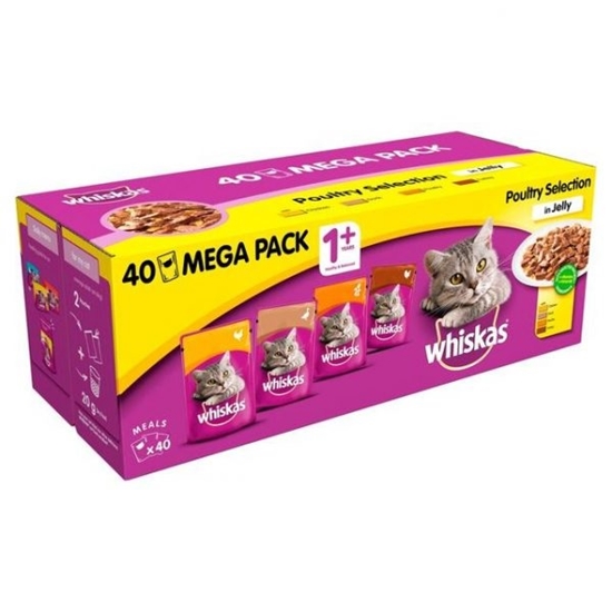 Picture of Whiskas Poultry Selection in Jelly 40 Pouch Mega Pack